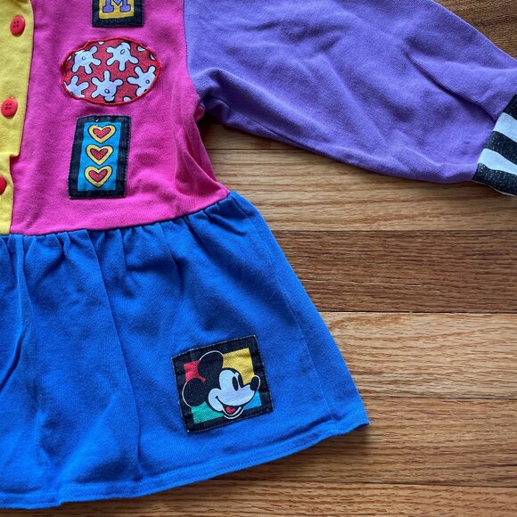 VINTAGE 90s Disney Color Block Shirt Size 3T - Picture 7 of 16